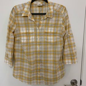 St. Johns Bay Yellow Button-up Shirt
